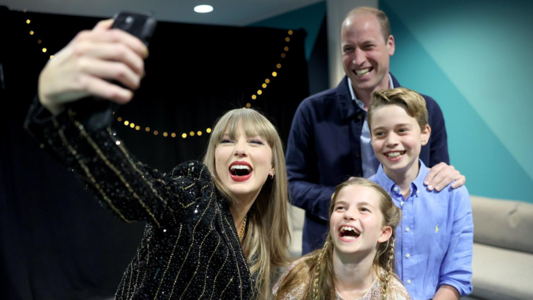 Taylor Swift took a great royal photo with the Prince of Wales, Prince George, and Princess Charlotte before her Wembley show.