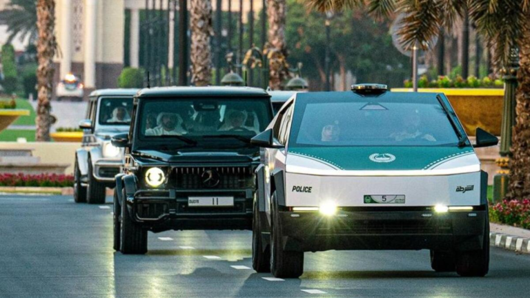 The Dubai Police, well-known for their luxurious patrol cars, has added a new vehicle: the futuristic Tesla Cybertruck.