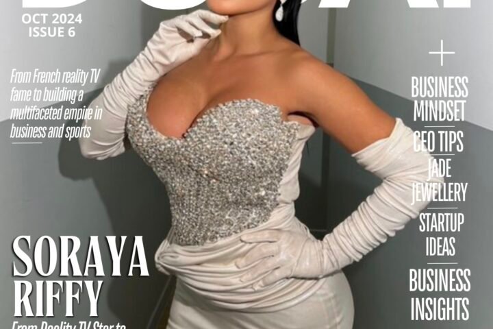 a woman in a dress on a magazine cover